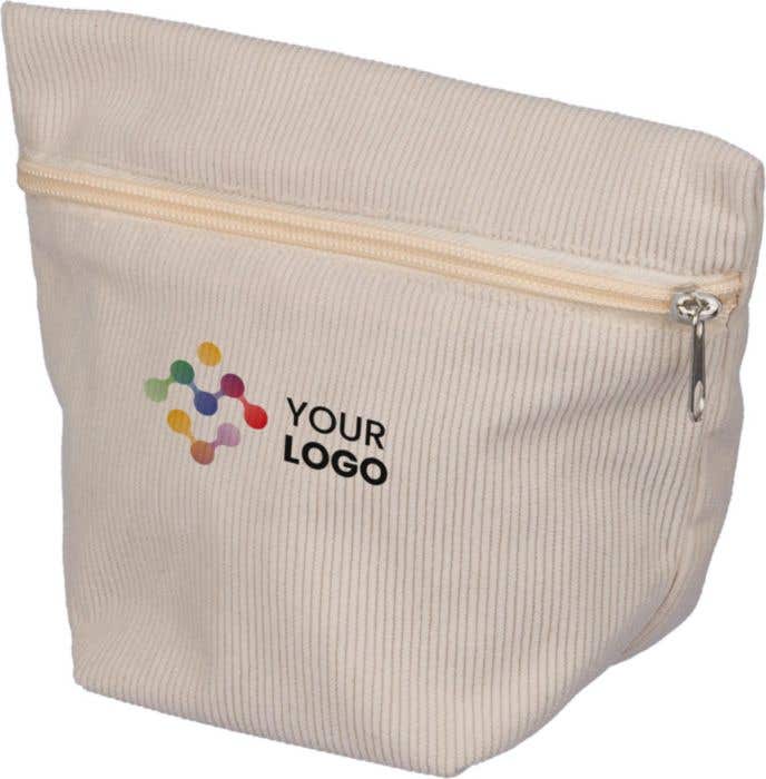 Corduroy zippered cosmetic pouch Tia