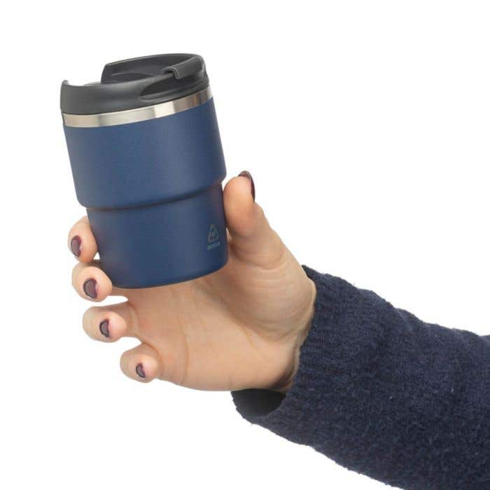 Recycled stainless steel double-walled mug (175 ml) Oli