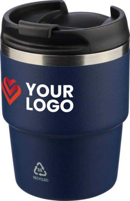 Mug double paroi de 175 ml en acier inoxydable recyclé Oli