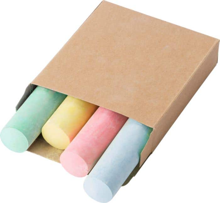 Caja de cartón con 4 tizas Orville