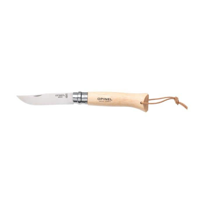 Opinel Inox No 08 Natural pocket knife | With belt pouch