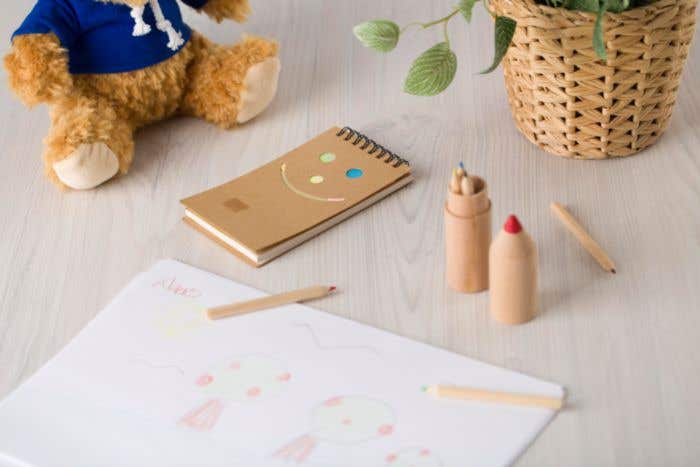 Kartonnen memoblaadjes set Kim