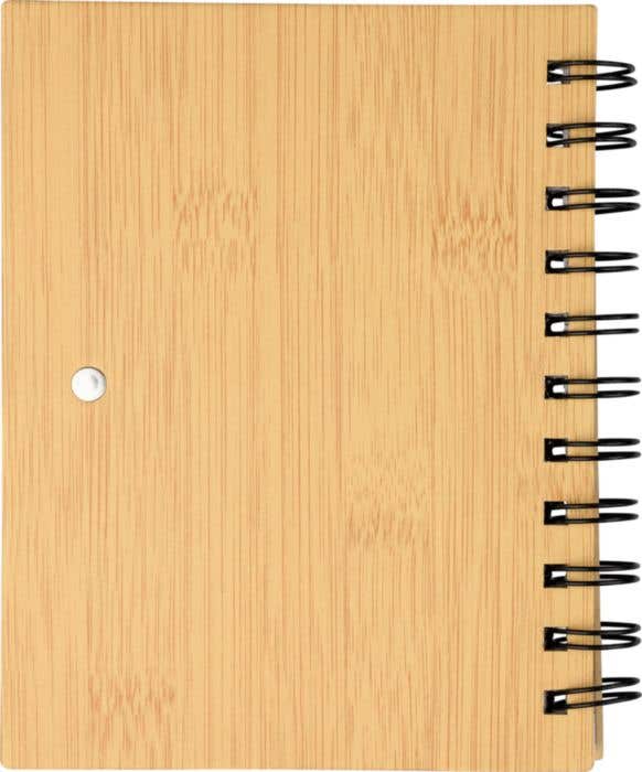 Notebook Niall | Bamboo look | With sticky notes and ballpen