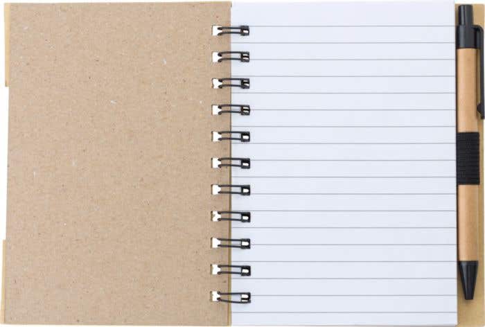 Notebook Niall | Bamboo look | With sticky notes and ballpen
