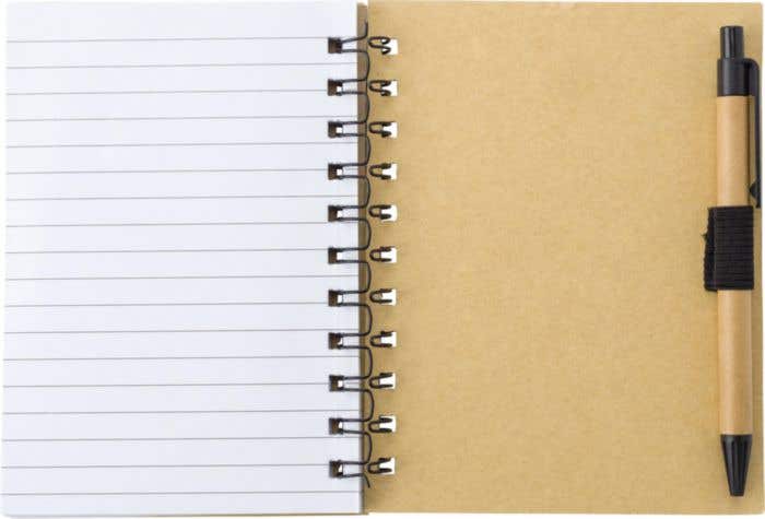 Notebook Niall | Bamboo look | With sticky notes and ballpen