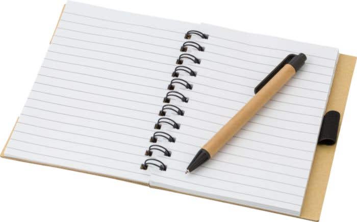 Notebook Niall | Bamboo look | With sticky notes and ballpen
