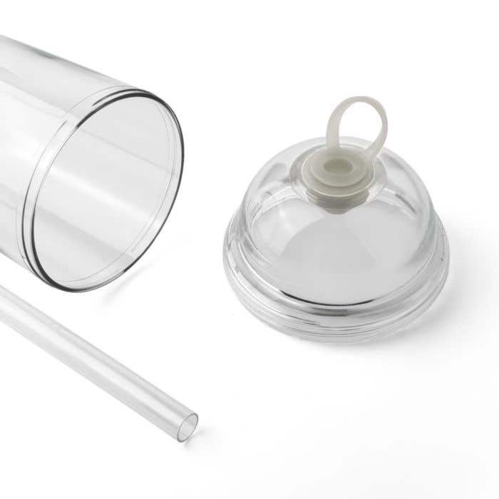 Drinkbeker met rietje 500 ml Glow