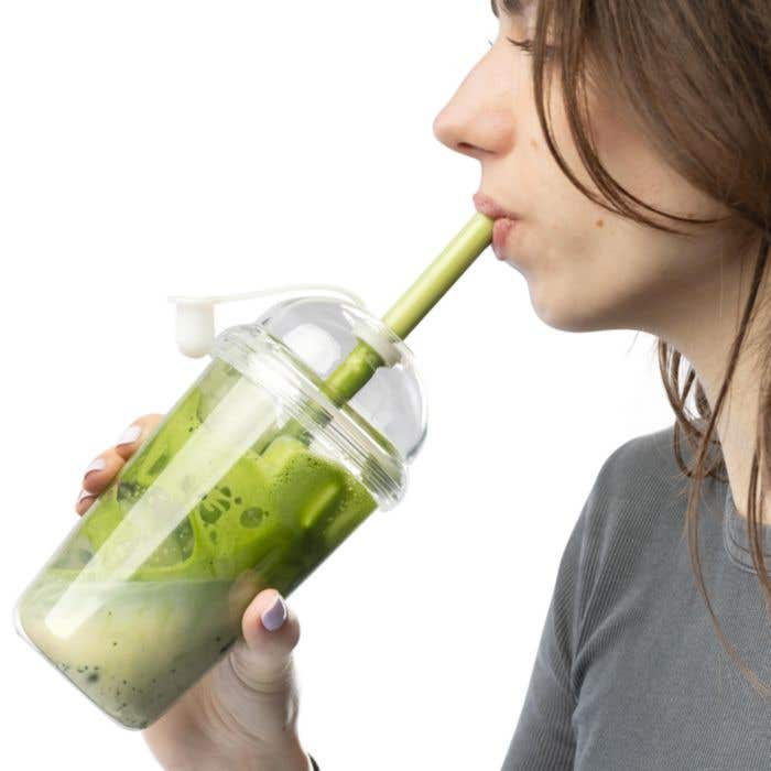 rPet Drinkbeker met rietje Glow 500 ml