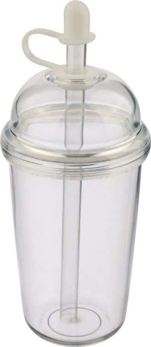 Drinkbeker met rietje 500 ml Glow