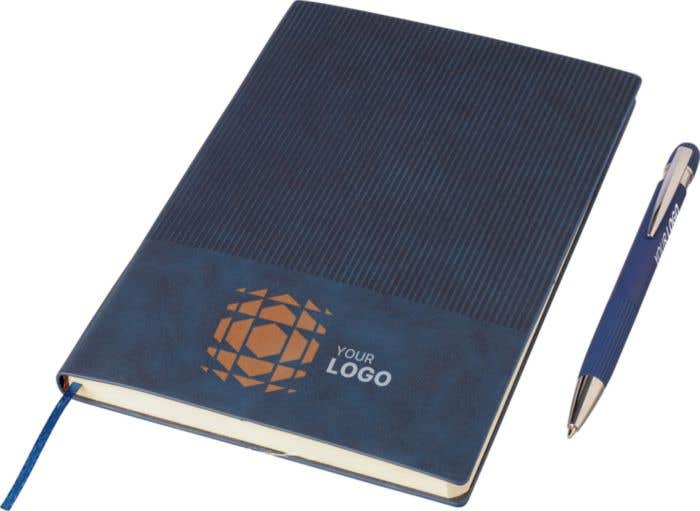 Recycled PU notebook (A5) and ballpen set Tarek