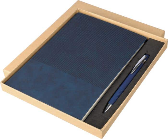 Recycled PU notebook (A5) and ballpen set Tarek