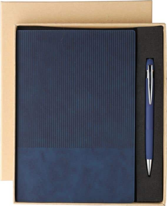 Recycled PU notebook (A5) and ballpen set Tarek