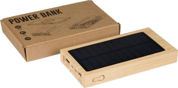 Powerbank Elz | Bamboe | Solar | 10.000 mAh