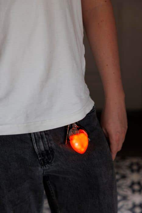 Sleutelhanger met lampje Gleamo | Hartvorm