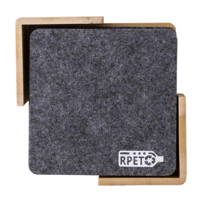 Onderzettersset Lawrence | Gerecycled | Bamboe houder