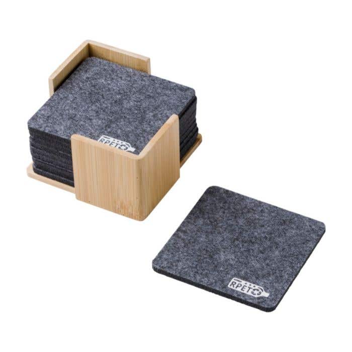 Onderzettersset Lawrence | Gerecycled | Bamboe houder