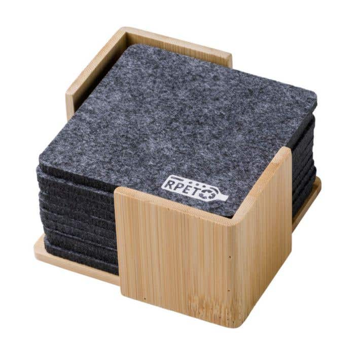 Onderzettersset Lawrence | Gerecycled | Bamboe houder