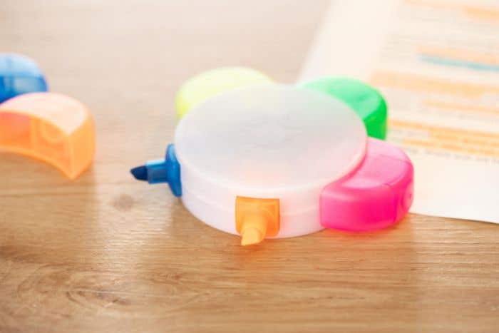 Highlighter set Brodie | Plastic | 5 colors