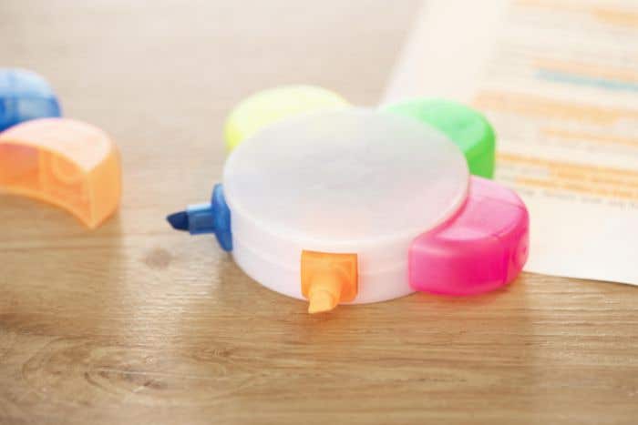 Highlighter set Brodie | Plastic | 5 colors