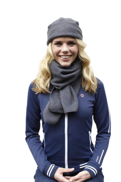 Polyester fleece (200 gr/m²) beanie and scarf Russo