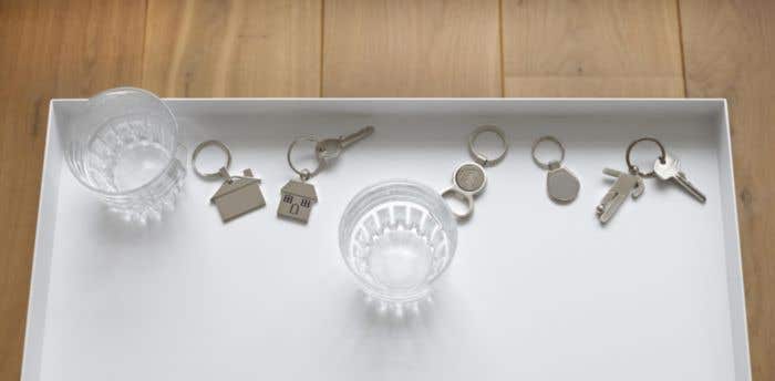 Portachiavi casa, in metallo Mika