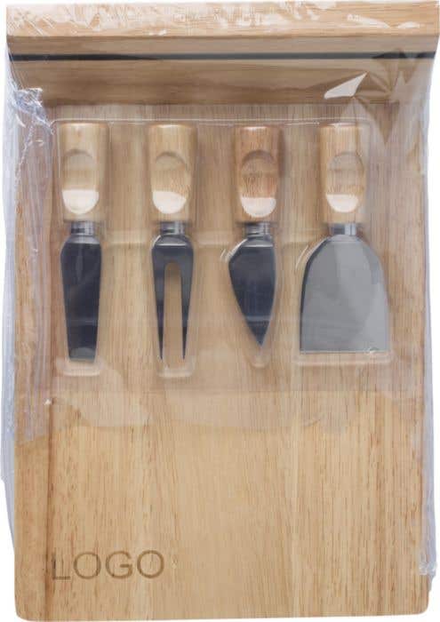 Cheese board set Arlo | Rubber wood | 4 pcs