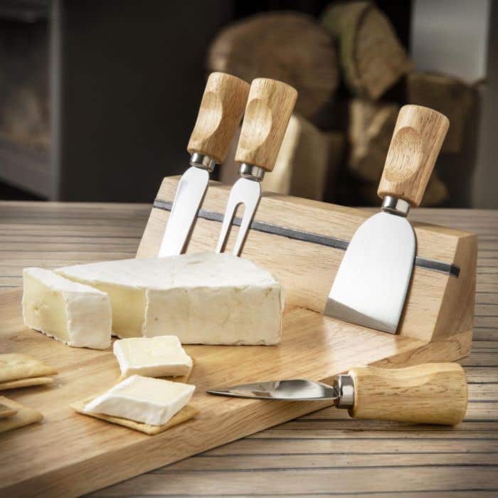 Cheese board set Arlo | Rubber wood | 4 pcs