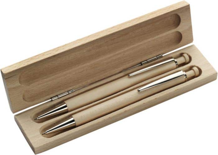 Schrijfset Morris | Houten doos | Pen en potlood