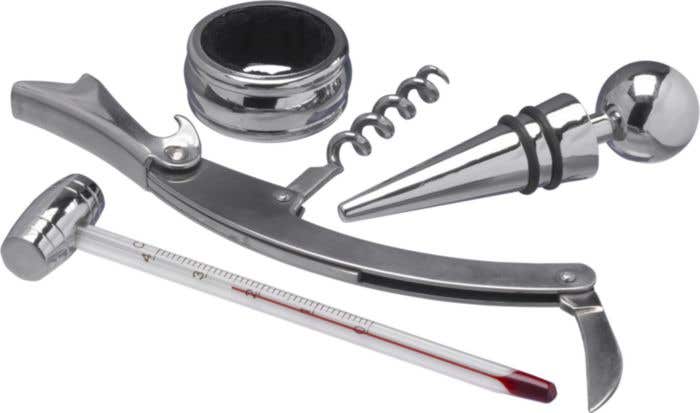 Set vino 4 accessori, in acciaio inox Brady