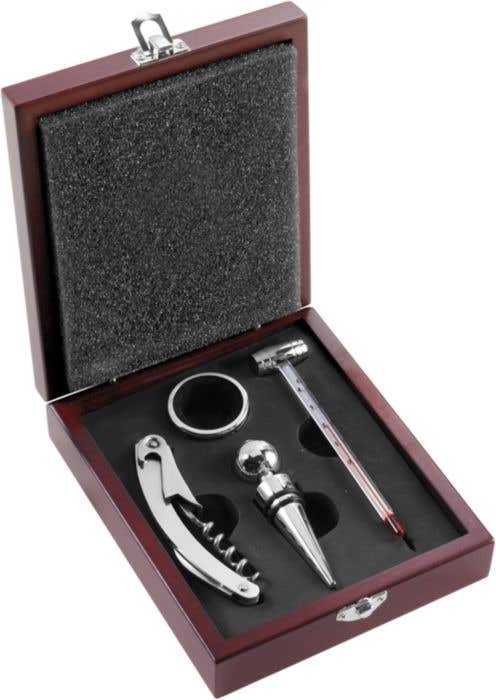 Set vino 4 accessori, in acciaio inox Brady