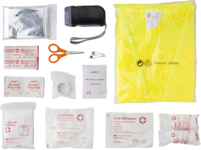Car emergency first aid kit. Hazel