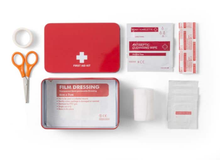 Metal tin first aid kit Hassim