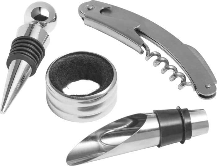 Set da vino 4 accessori, in acciaio inox Jeremy