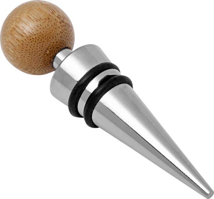 Stainless steel and bamboo wine set Leonie