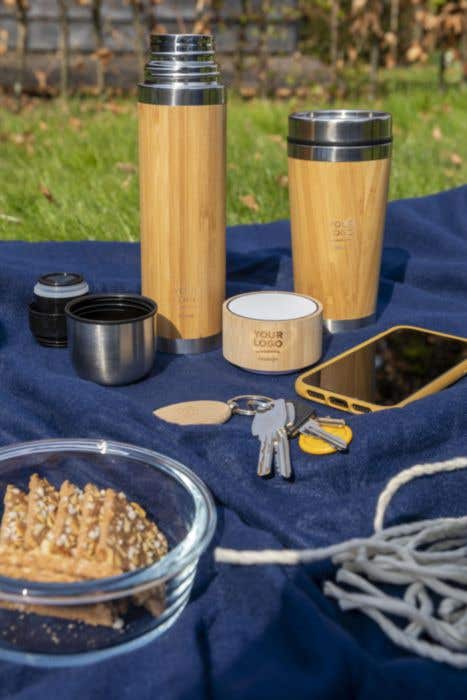 Drinking bottle Yara | Stainless steel and bamboo | 420 ml | Tea infuser
