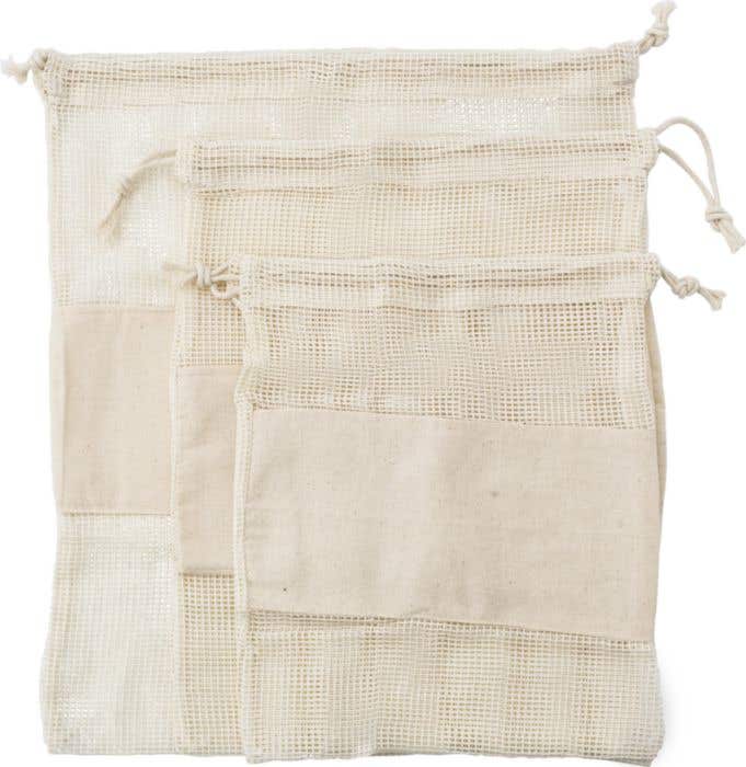 Set of three reusasable cotton mesh produce bags Adele