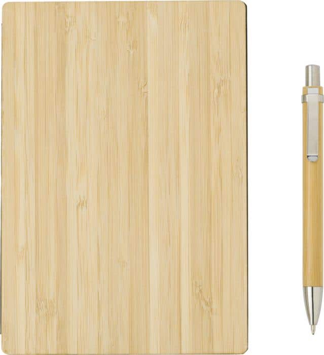 Bamboe cover notitieboek met pen Jo