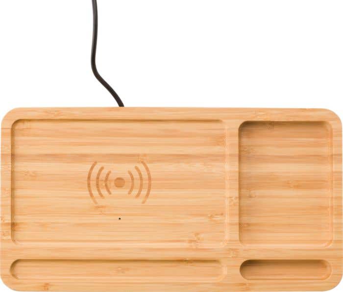 Wireless charger Faye | Bamboo | Desk organizer