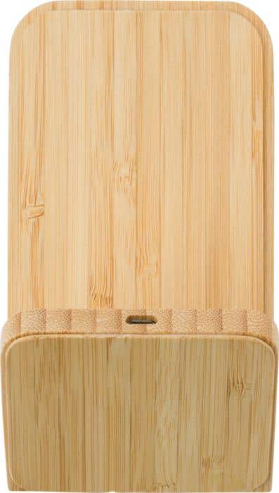 Draadloze oplader Claudie | Bamboe | Telefoonstandaard