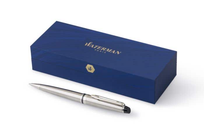 Stylo bille Waterman Expert en acier inoxydable