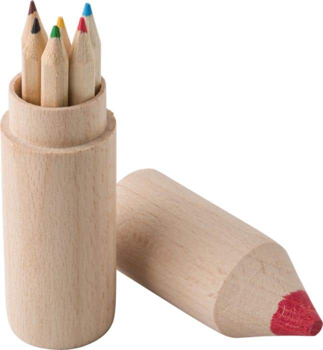 Colored pencil set Francis | Wooden holder | 6 pencils